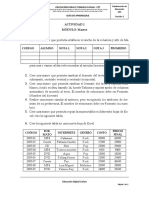 Actividad 1 MÓDULO: Macros: Codigo Alumno Nota 1 Nota 2 Nota 3 Promedio