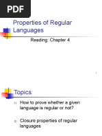 Properties of Regular Languages: Reading: Chapter 4