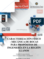 Caracterizacion Fisico Mecanica de Rocas para Propositos de Ingenieria en La Region de Los Llanos