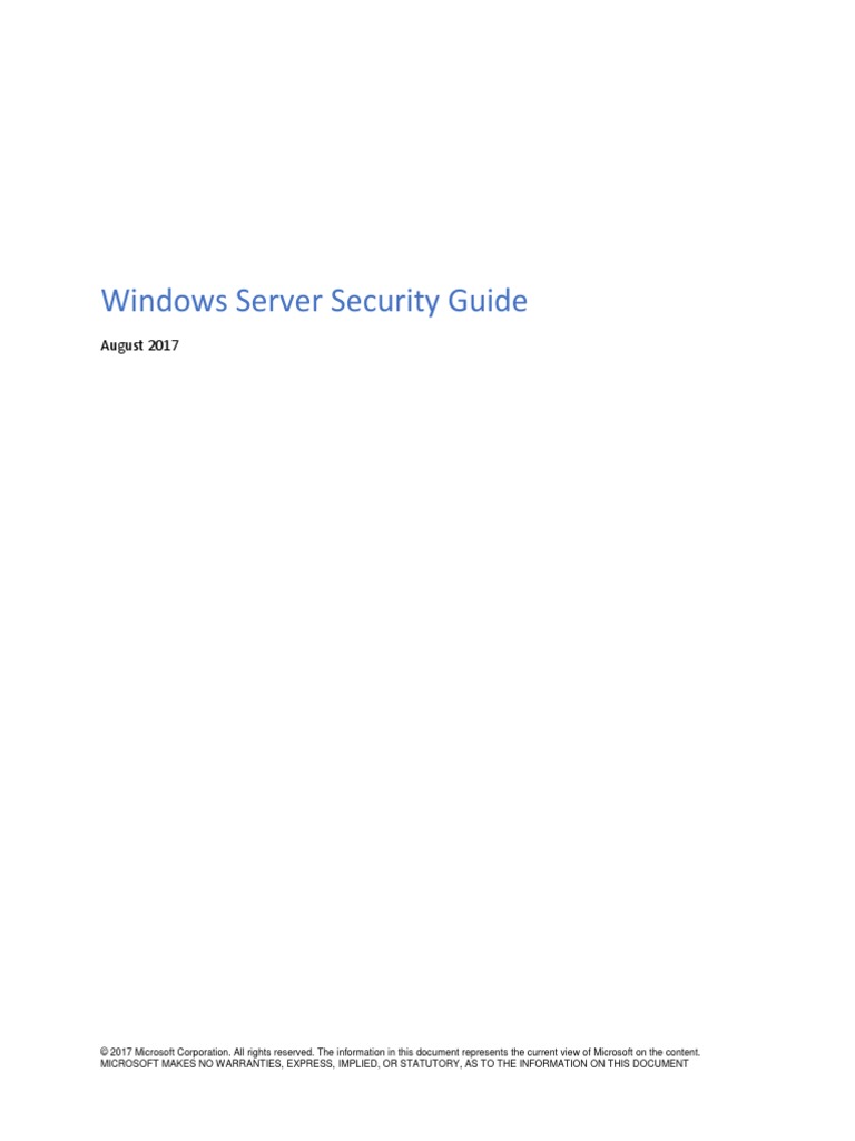Windows Server 2016 Security Guide en US | PDF | Computers