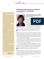 Unilateral Hearing Loss in Children: A Mountain or A Molehill?