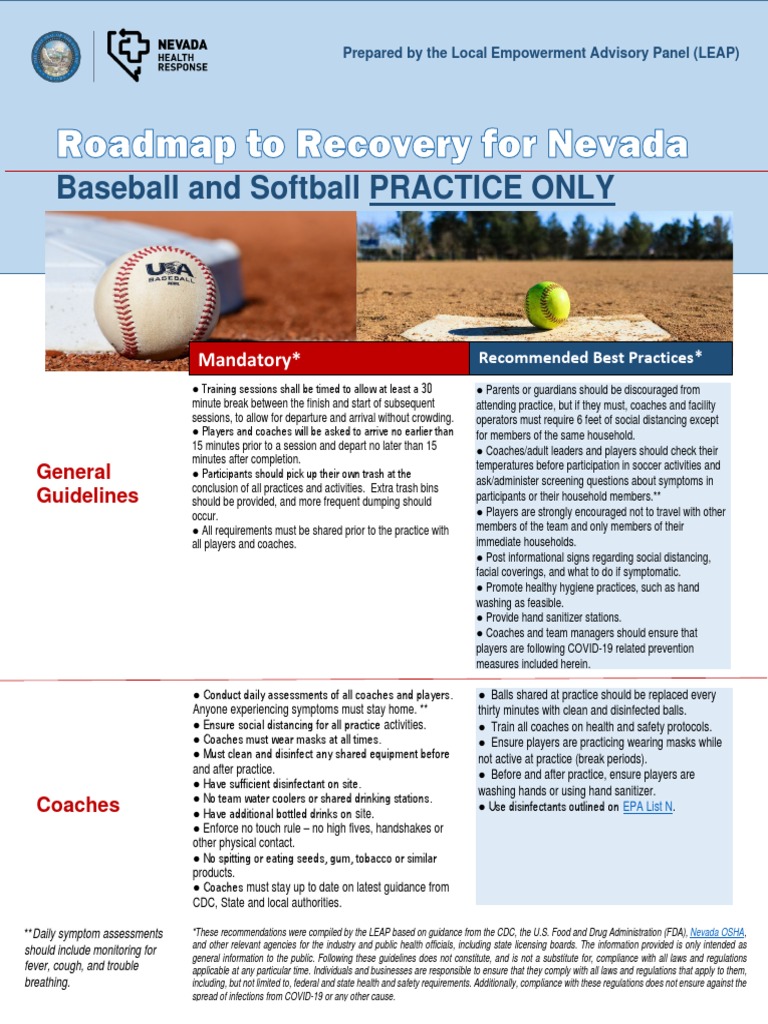 COVID-19 Safety Guidelines for Baseball Practices | PDF | Regulatory ...