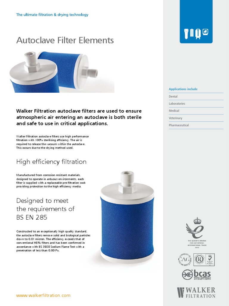 Autoclave Filter Elements High Efficiency Filtration PDF