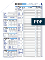 Character Record Sheet: Skills Personal Details