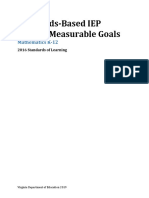 Standards-Based IEP Sample Measurable Goals: Mathematics K-12