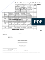 Total Group SCORE: Bread and Pastry Production NC II - Laboratory Activity Evaluation Sheet