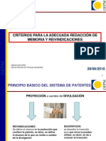 Criterios para La Adecuada Redacción de Memoria Y Reivindicaciones