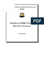 Role of ESRF in Policy Making Process in Tanzania