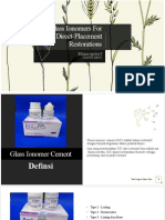Glass Ionomers For Direct-Placement Restorations