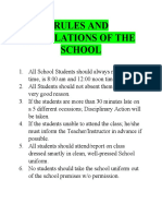 Rules and Regulations of The School