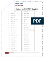 Top 40 Authors For UGC NET English