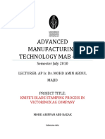 Advanced Manufacturing Technology Mab 4313: Semester July 2010 Lecturer: Ap Ir. Dr. Mohd Amin Abdul Majid