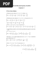 Partial Differential Equations (MA20103) Assignment - 1: y Xy Xy Ans y C X X C X X X