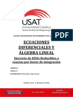 Ejercicio de EDOs Reducibles A Exactas Por Factor de Integración