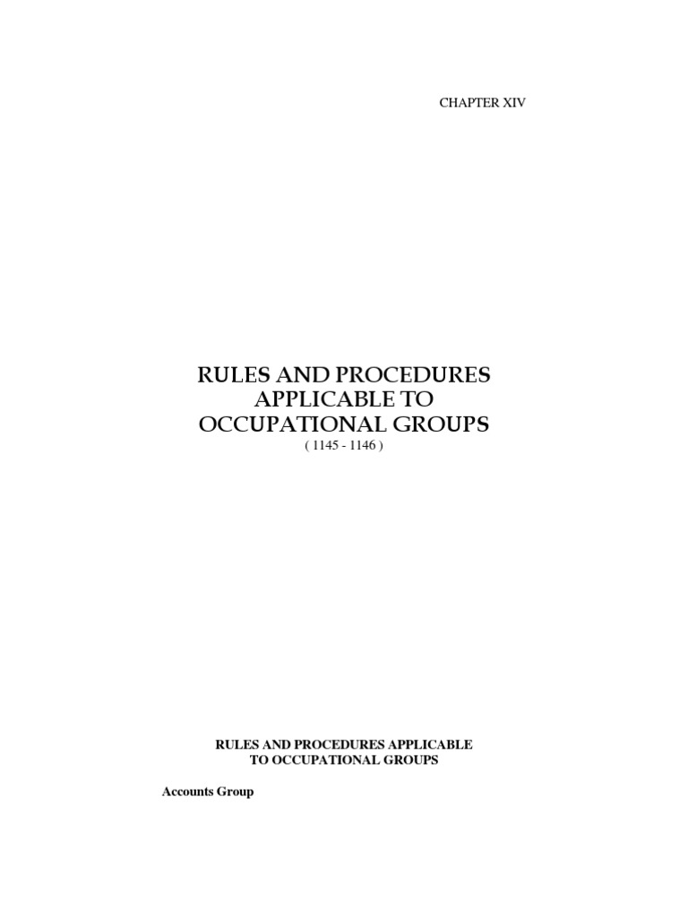ESTA Code: Rules for Occupational Groups | PDF | Civil Service ...