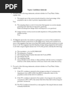 Topics: Confidence Intervals