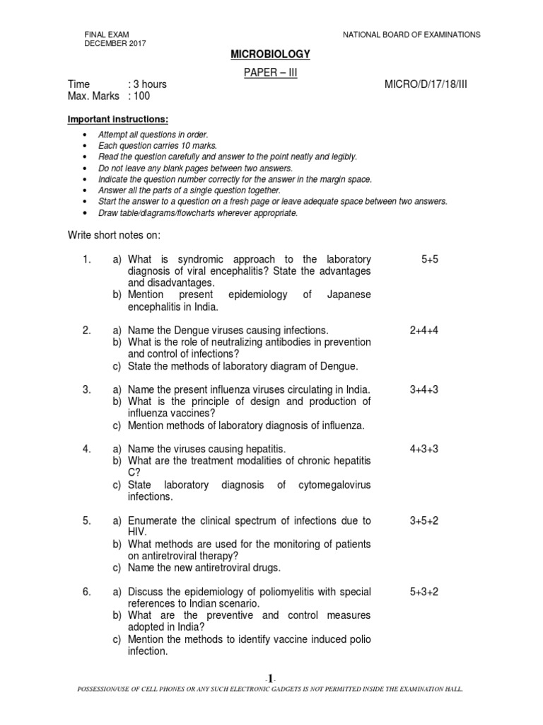 Micro Paper Iii | PDF | Infection | Management Of Hiv/Aids