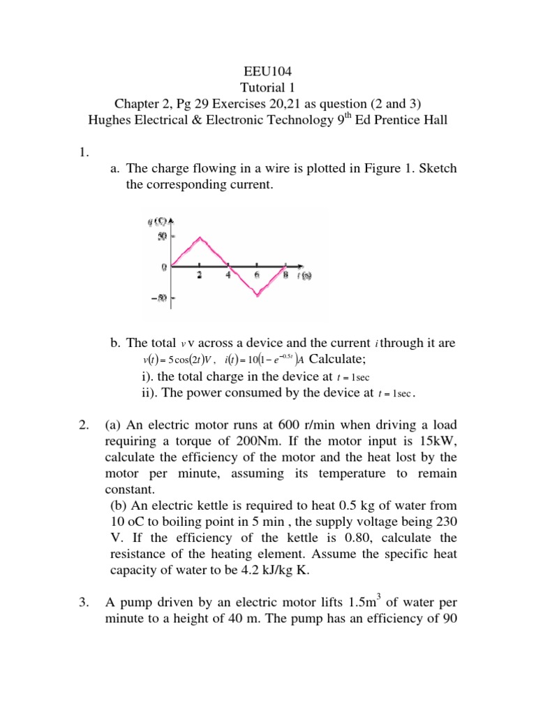 EEU104 Electrical Engineering Exercises | PDF | Series And Parallel ...