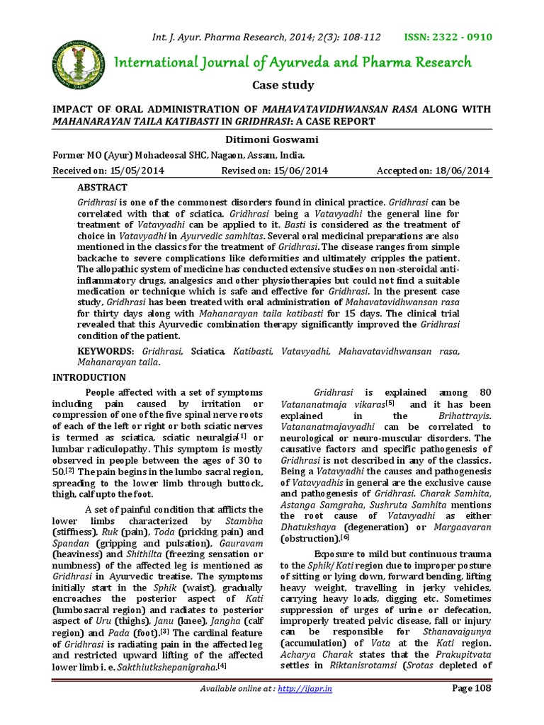 International Journal of Ayurveda and Pharma Research PDF Ayurveda