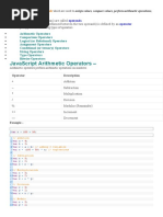 Javascript Arithmetic Operators