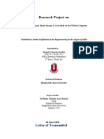 Research Project On: Letter of Transmittal