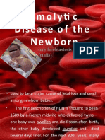 Hemolytic Diseaseof The Newborn: (Erythroblastosis Fetalis)