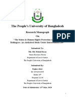 The Status & Human Rights Protection of Stateless Rohingyas An Analytical Study Unde