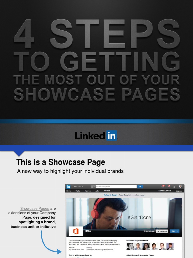 LINKEDIN - 4 Steps For Getting... Linkedin Showcase Pages | PDF ...