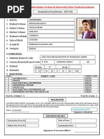 Nitin Kumar Rajput - Regular and Carry Over Exam Form For B.tech PDF