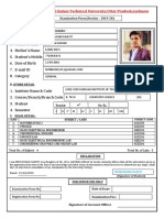 Nitin Kumar Rajput - Regular and Carry Over Exam Form For B.tech PDF