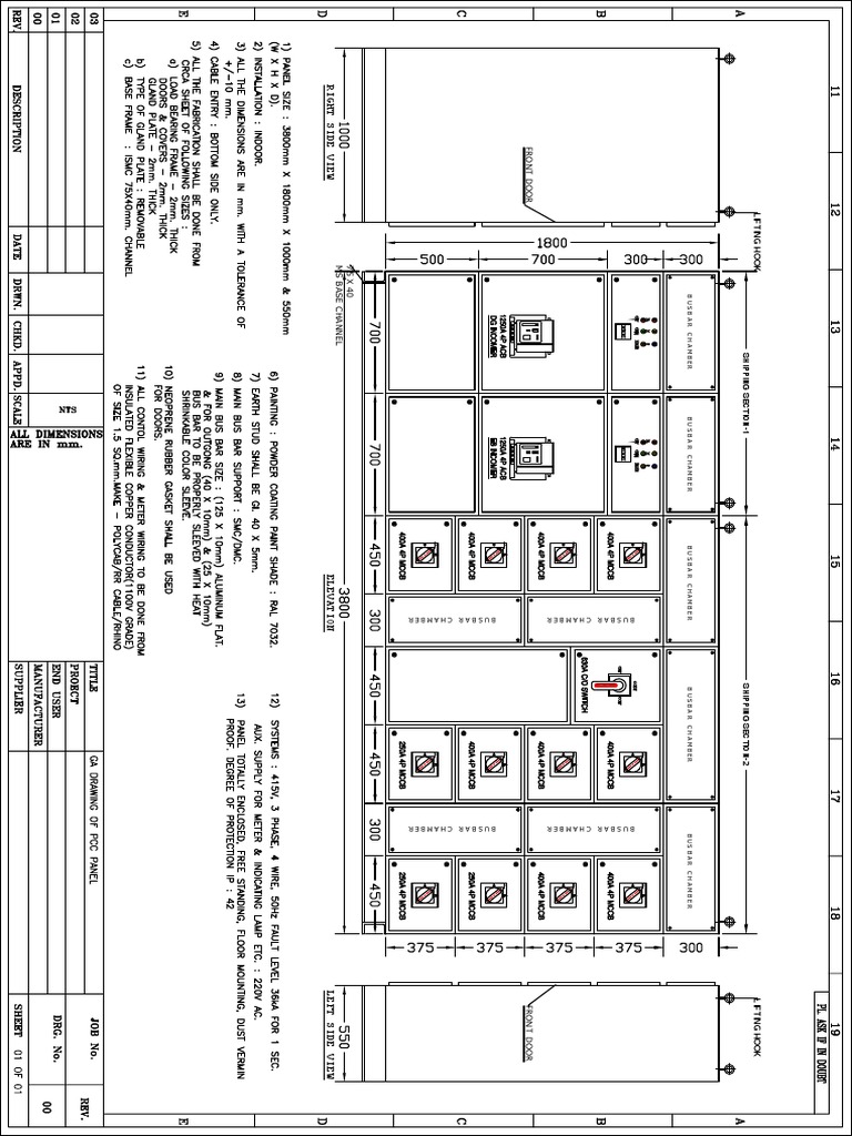 Electrical Panel General Arrangement Drawing | PDF
