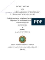 Project Report ON Quality Controlled Role of Biochemist in Pharmaceutical Chemistry
