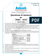 Questions & Answers: For For For For For PRMO - 2019