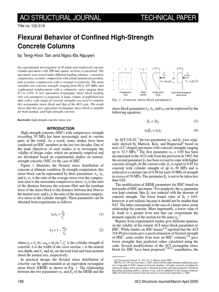 (2005) Flexural Behavior of Confined High-Strength Concrete Columns ...