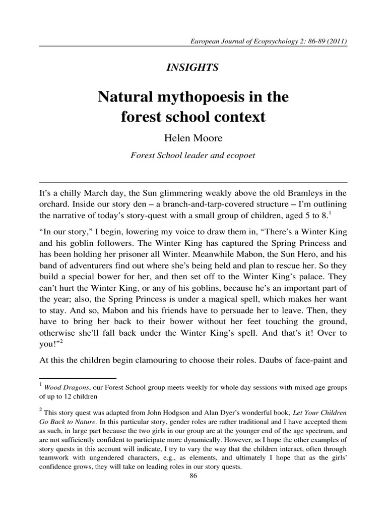 Mythopoesis Forest School | PDF
