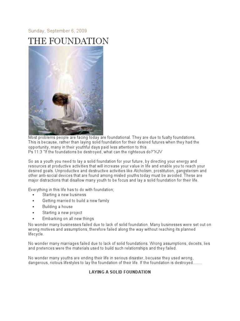 Building a Solid Foundation for Life | PDF | Religious Behaviour And ...