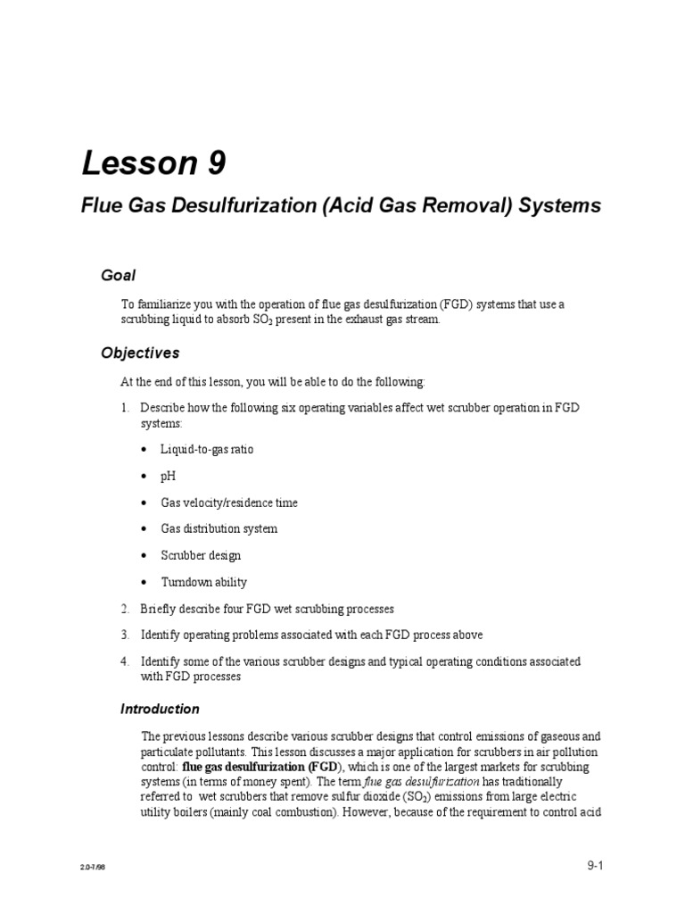 Flue Gas Desulfurization Overview | PDF | Sodium Hydroxide | Industrial ...