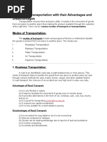 5 Modes of Transportation With Their Advantages and Disadvantages
