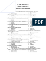 Cost Accounting I B Com Sem 5 MCQ PDF