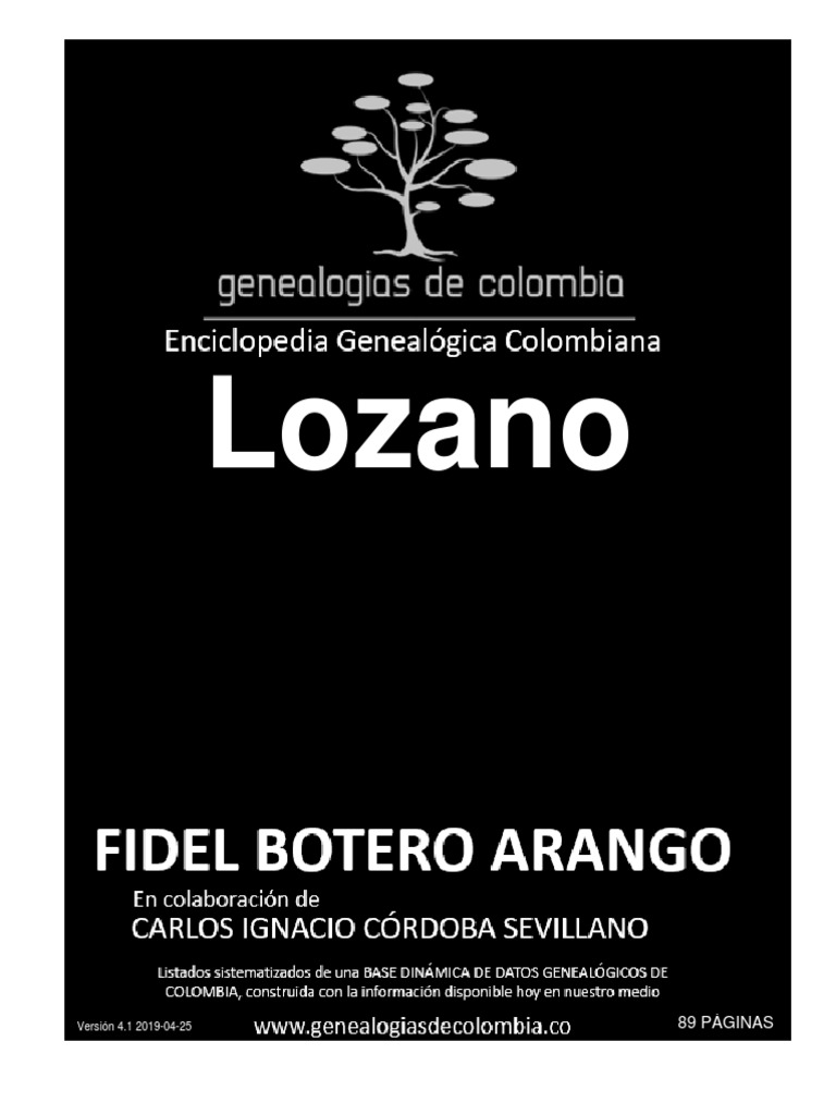 Geneaologia Colombiana Lozano PDF Apellido Colombia
