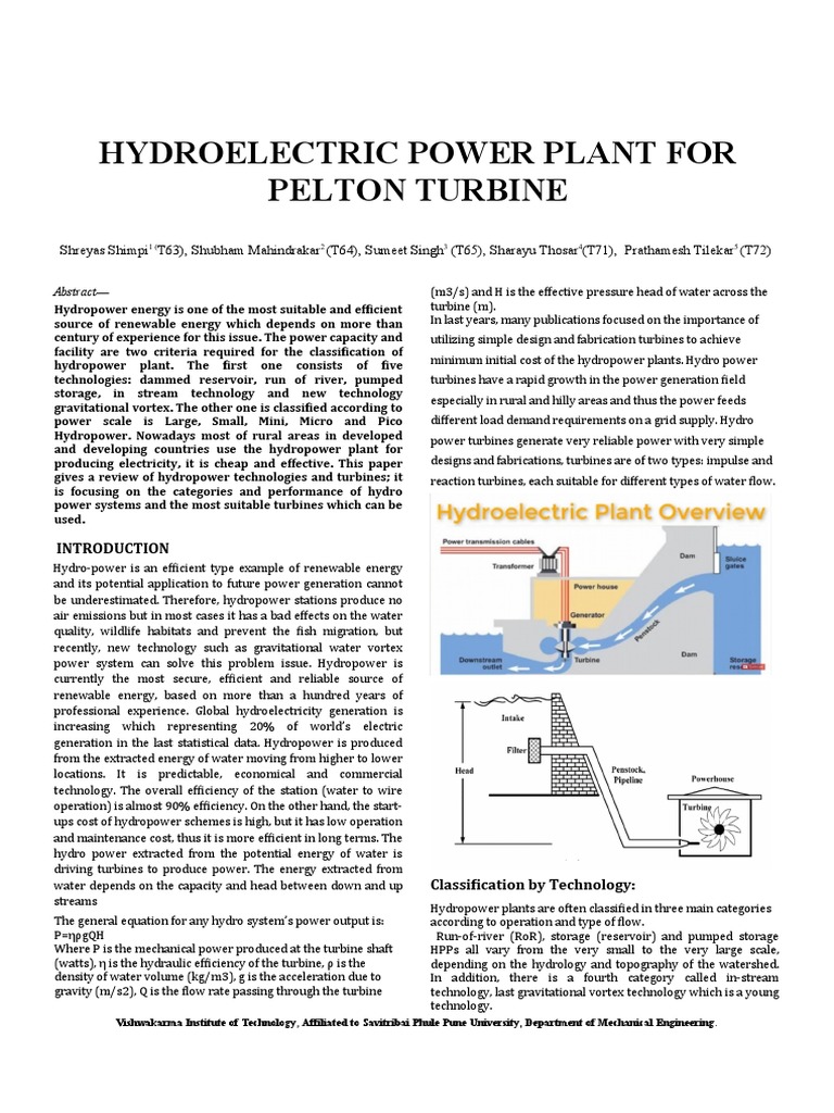 Hydroelectric Power Plant Overview | PDF | Hydroelectricity | Turbine