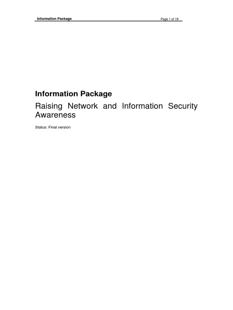 Network Security Awareness Guide | PDF | Small And Medium Sized ...