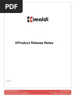 Kproduct Release Notes: Kimaldi Electronics, S.L. Tel: 937 361 510 Fax: 937 361 511