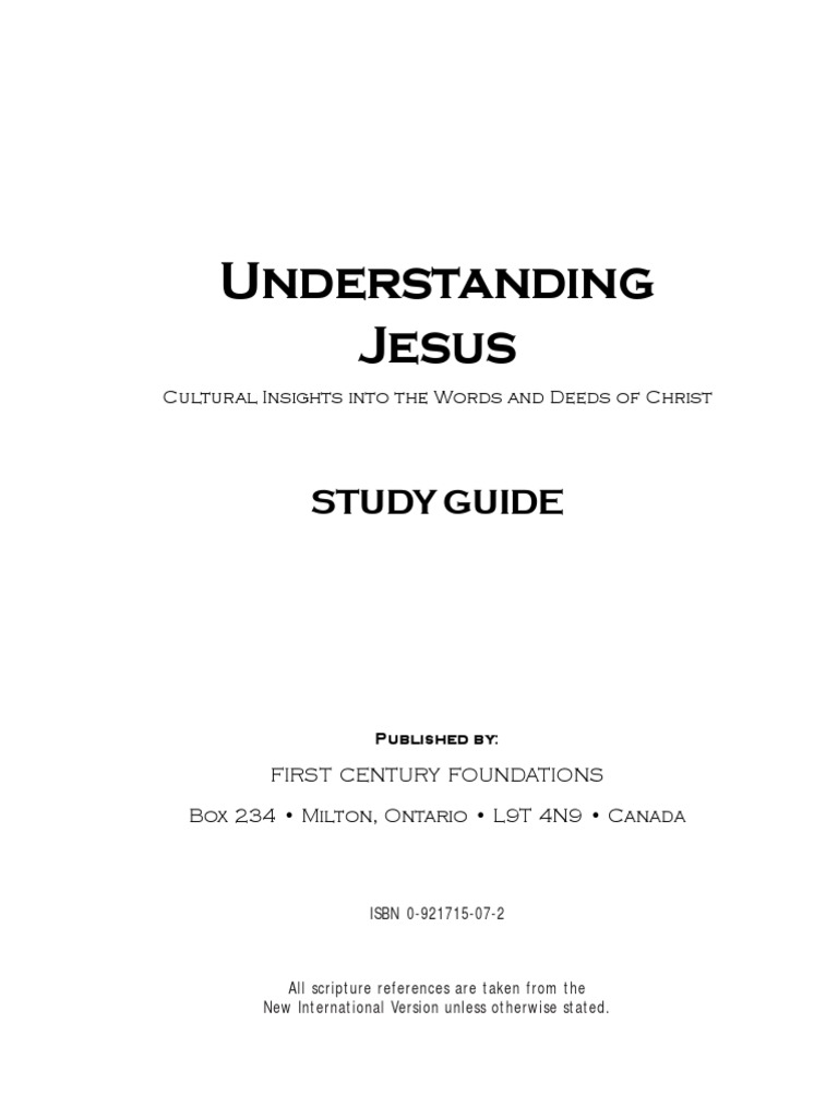 Understanding Jesus: A Study Guide | PDF | John The Baptist | Christianity