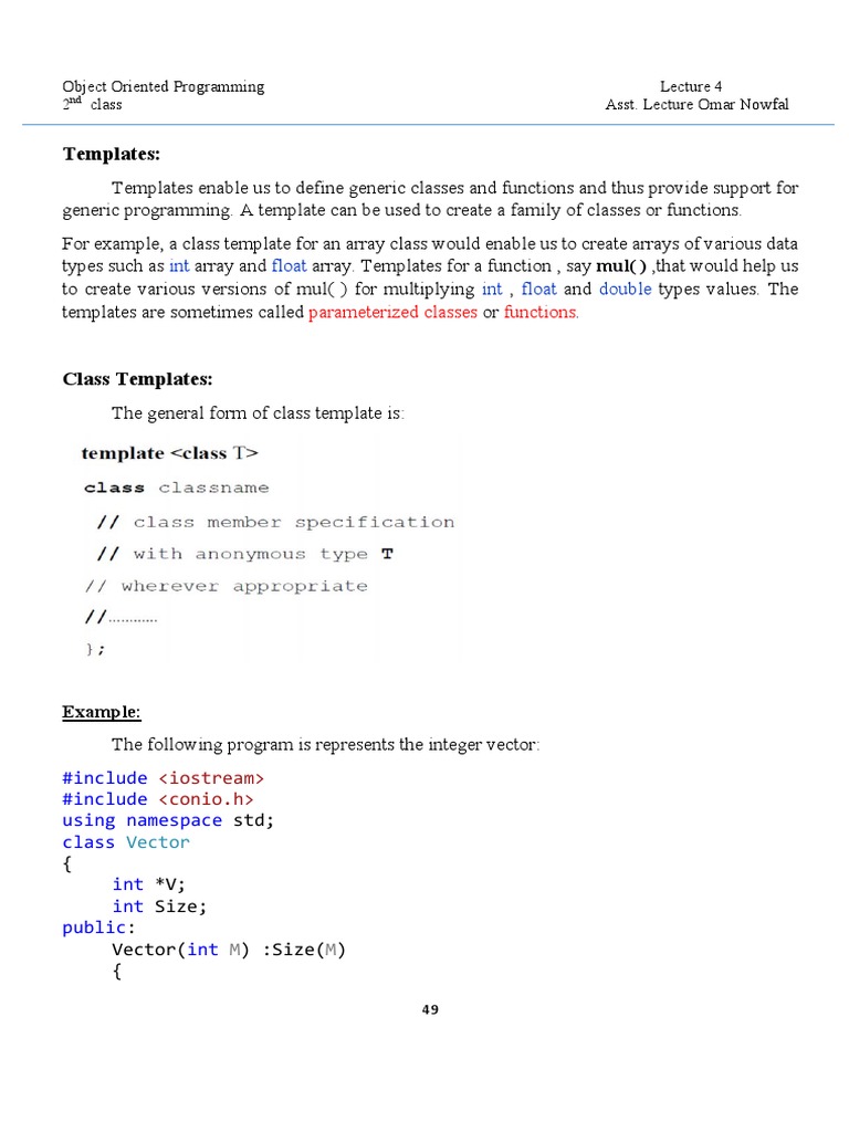Templates:: Int Float Int Float Double | Download Free PDF | Array Data ...