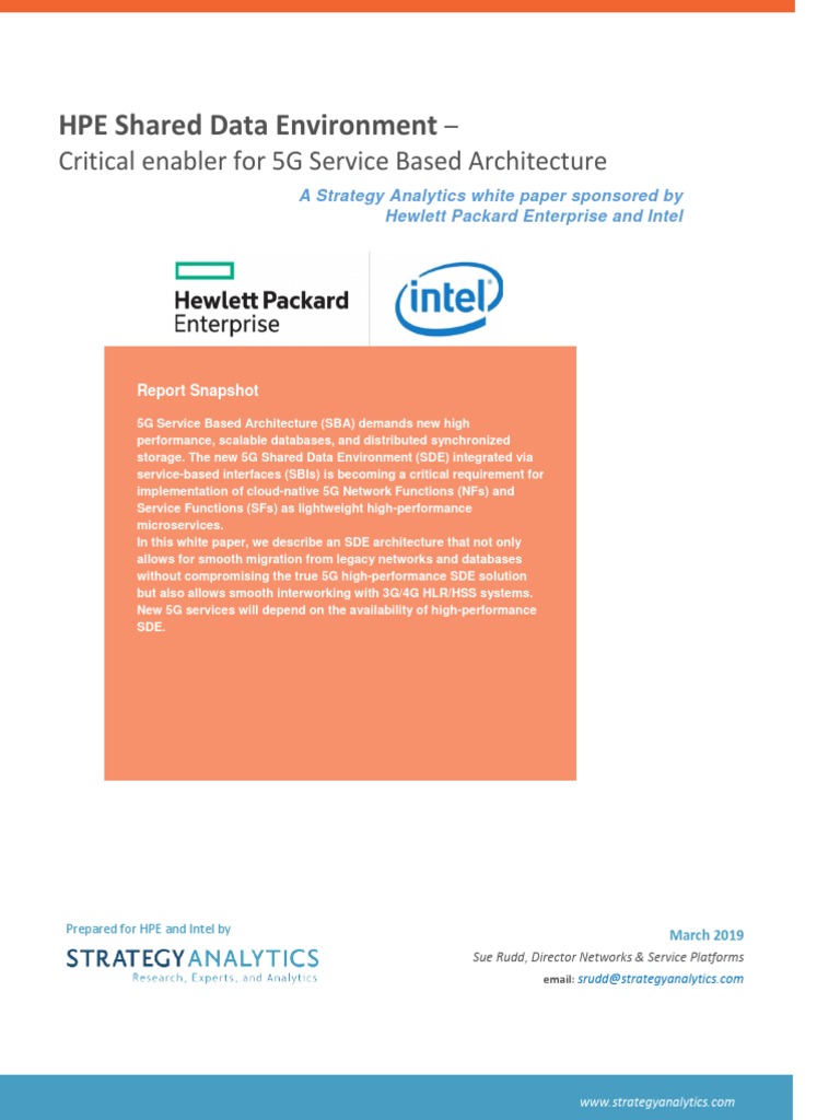 HPE Shared Data Environment - 5g Technology | PDF