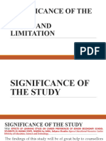 SIGNIFICANCE OF THE STUDY and SCOPE AND LIMITATION