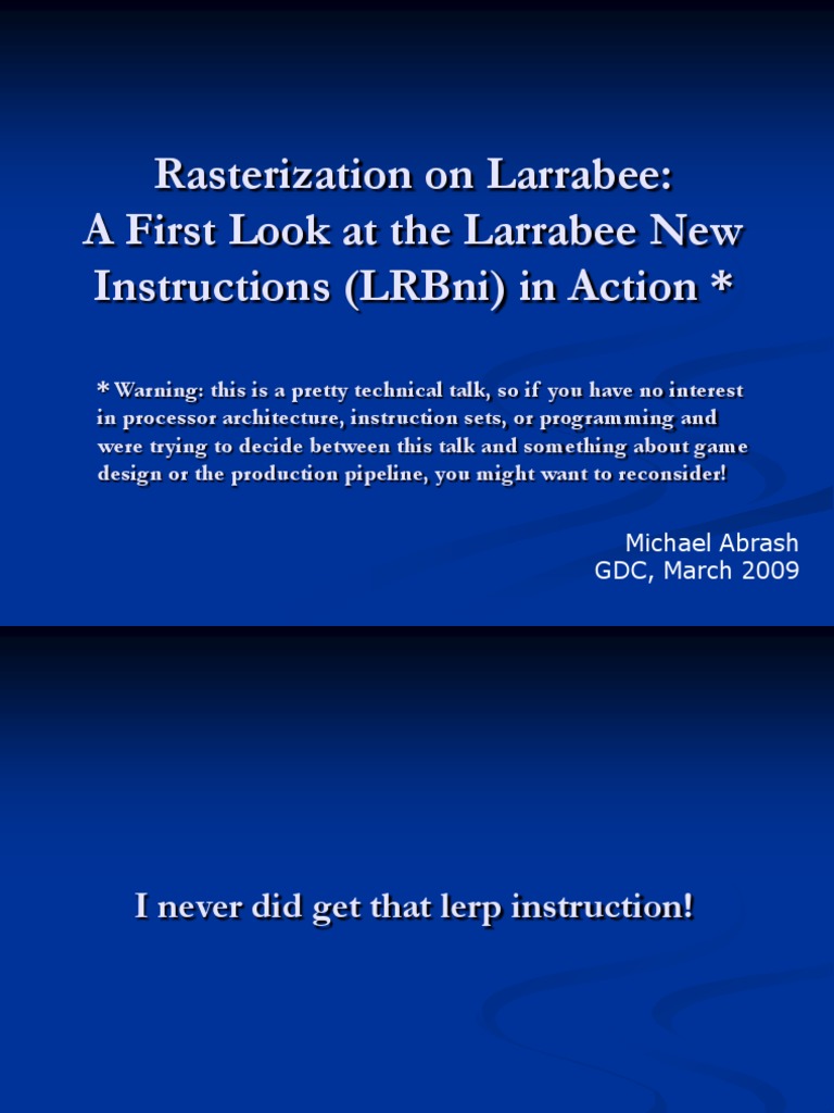Larrabee Rasterization Insights | PDF | Shader | Visual Cortex