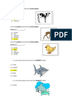 A) Snake B) Fox C) Alligator D) Cow E) Chicken