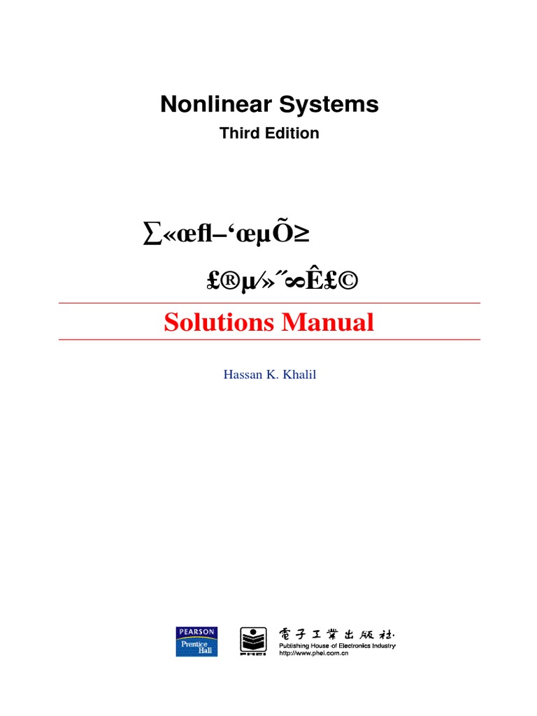 Nonlinear Systems Pdf